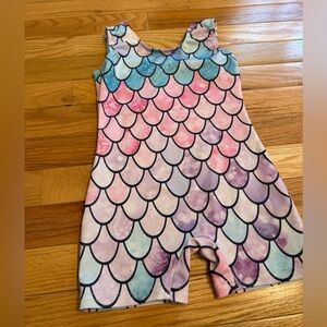 Pastel Sparkly Mermaid Scale Gymnastics Leotard